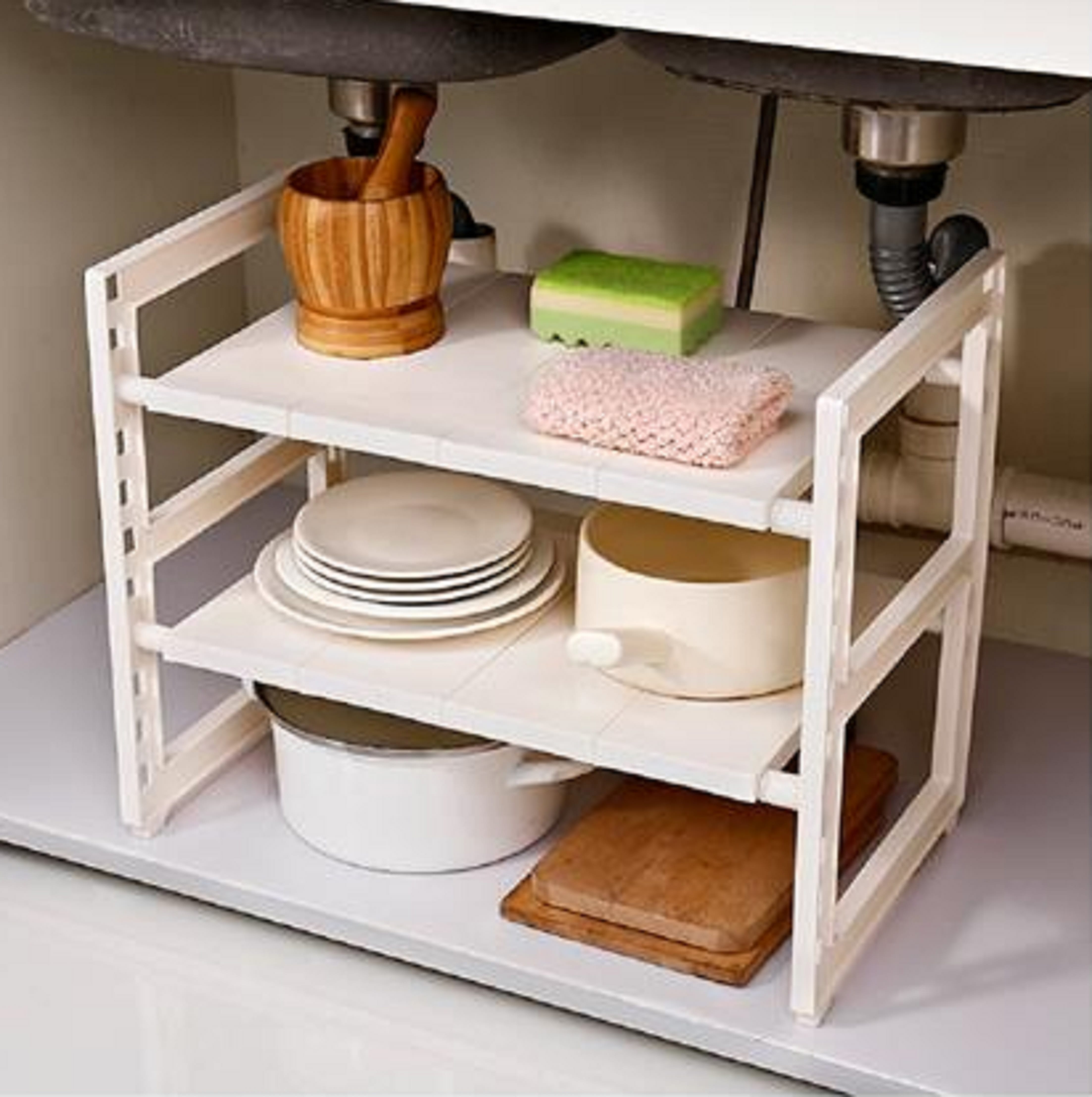 2-TIER EXPANDABLE UNDER SINK SHELF EKONO