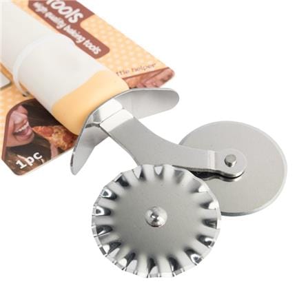 DOUBLE ROLLER PIZZA CUTTER PENGUIN KSA05 WHITE HANDLE