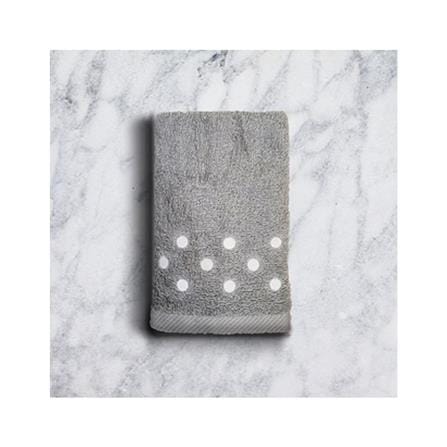 LOFTEX EMBROIDERY CIRCLE HAND TOWEL 15"X28"GREY