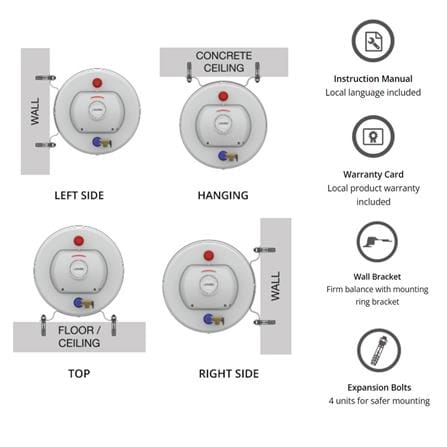 JOVEN STORAGE WATER HEATER HEAT ELEVATOR JSH35L WHITE 35L