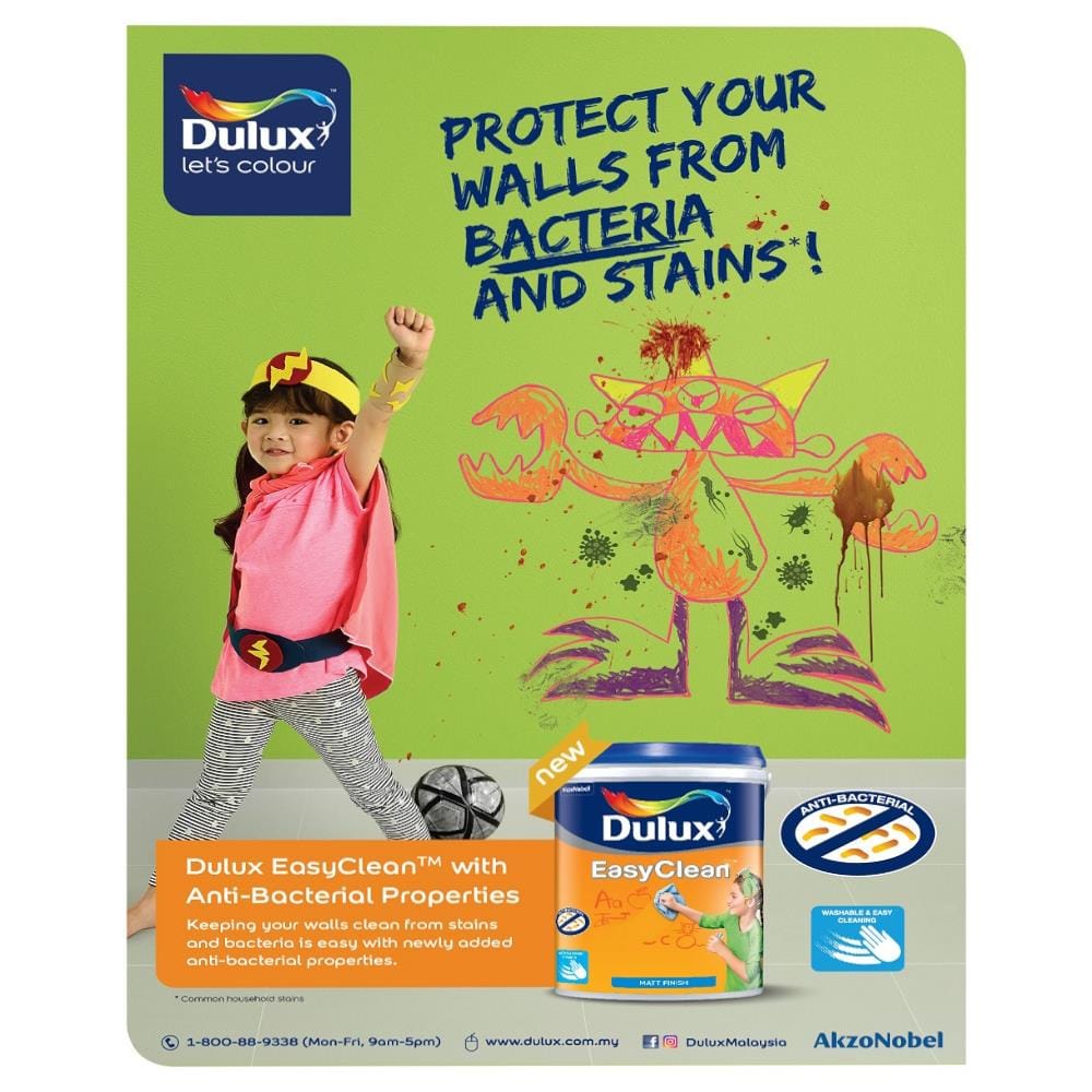 DULUX EASYCLEAN ANTIBACTERIA 1 LITRE BASE C INTERIOR-PAINT