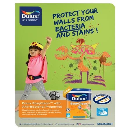 DULUX EASYCLEAN ANTIBACTERIA 1 LITRE BASE C INTERIOR-PAINT