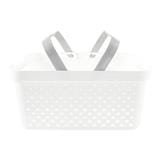 CLOTH BASKET SQUARE L MONO WHITE PLIM
