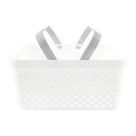CLOTH BASKET SQUARE L MONO WHITE PLIM