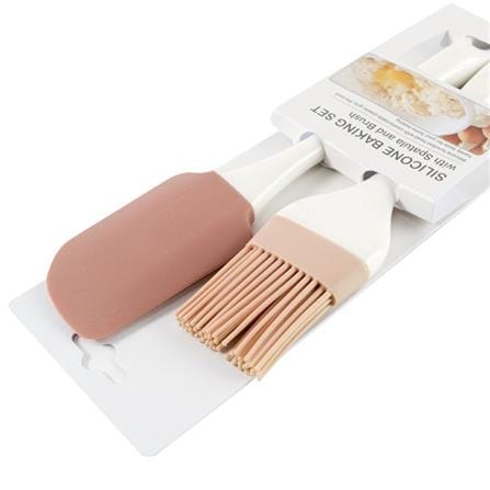 SPATULA AND BRUSH COOK CHARMY WHITE 2PCS