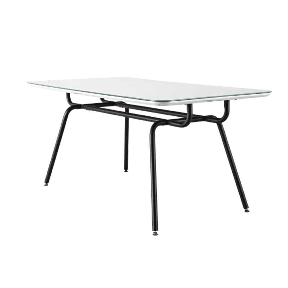 DINING TABLE GLASS GREY 160CM