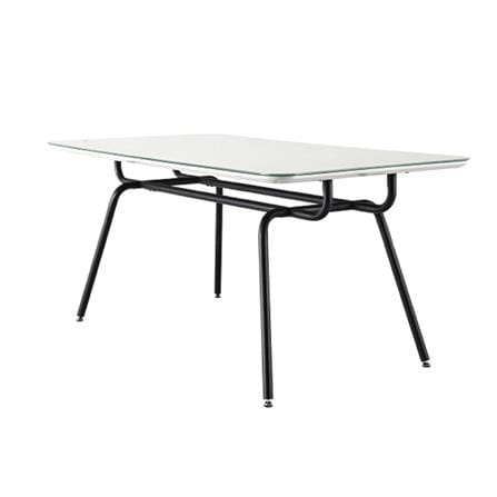 DINING TABLE GLASS GREY 160CM