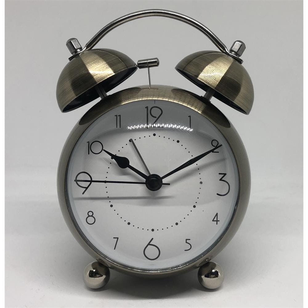 ECHT 4" METAL BELL ALARM CLOCK With Back