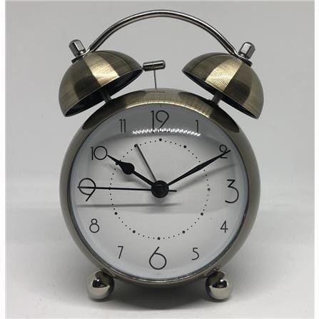 ECHT 4" METAL BELL ALARM CLOCK With Back