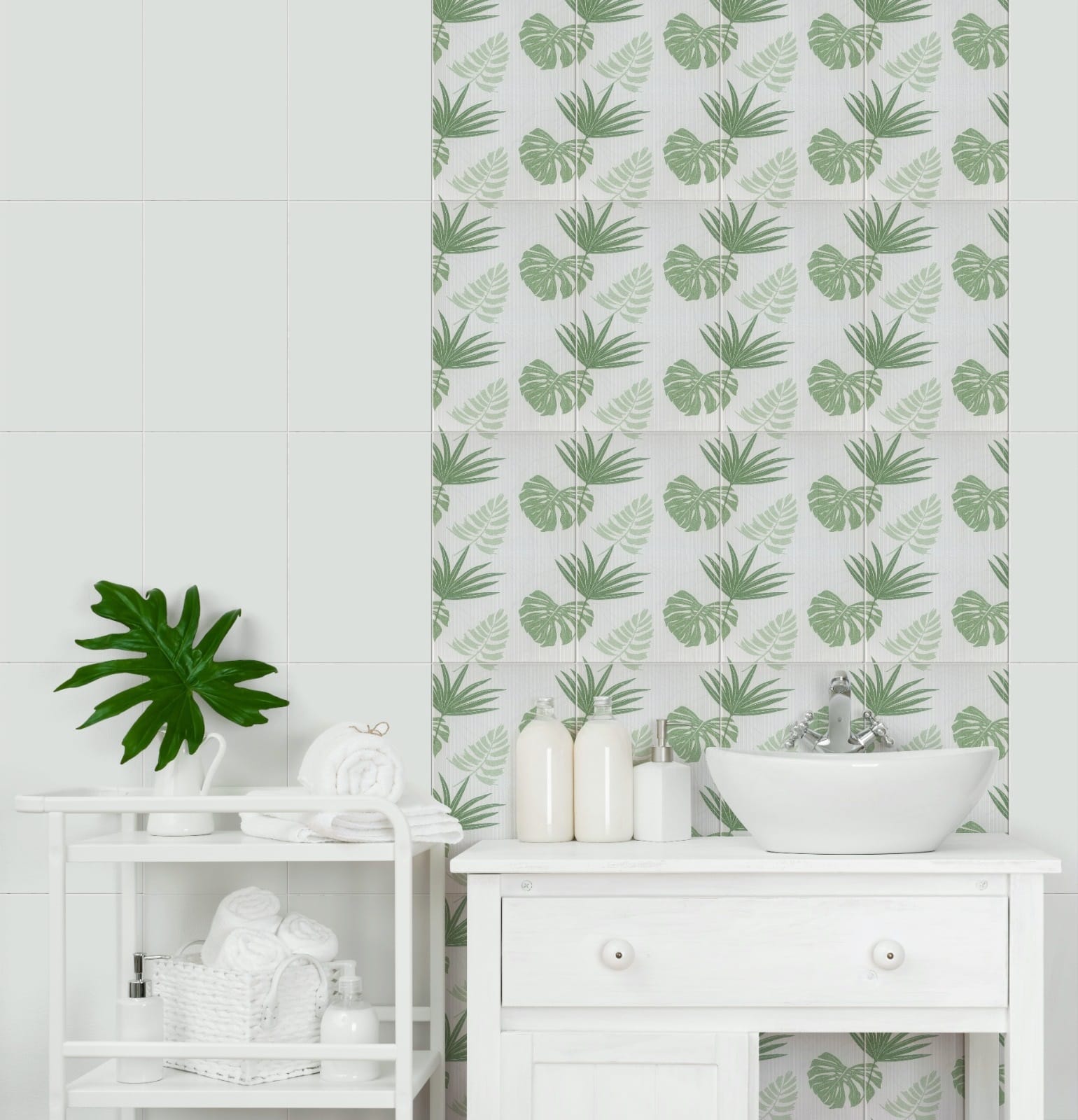 TARA WALLTILE 25X40CM MONSTERA GREEN 1.0M2