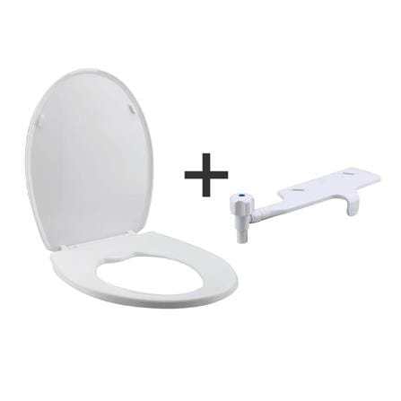 WATERTEC PLASTIC TOILET SEAT WITH BIDET KIT E02011