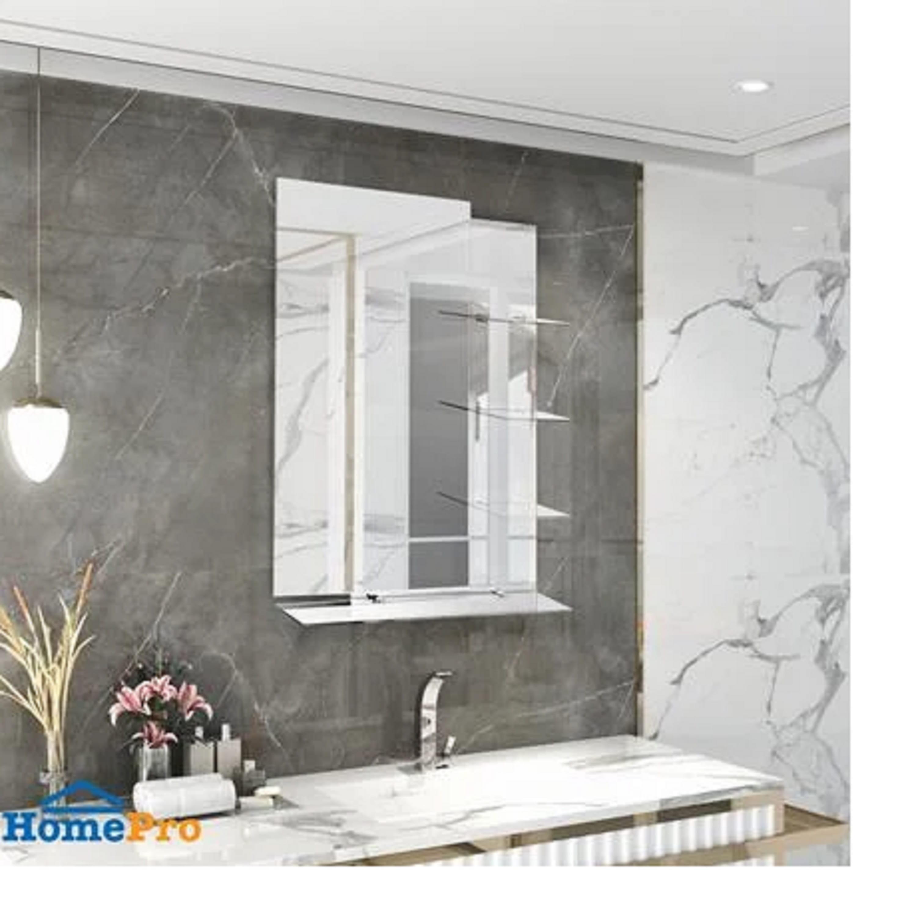 MOYA MIRROR FRAMELESS WITH SHELF HLMS002 60X80CM