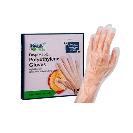 R-CARE DISPOSABLE POLYETHYLENE GLOVES 100PCS