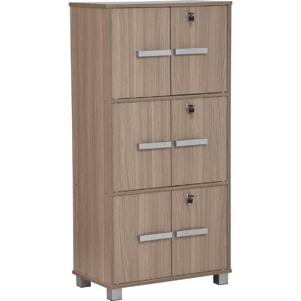 NAOMI 6 DOOR STORAGE BOX WITH LOCK NUHOOM SONOMA OAK