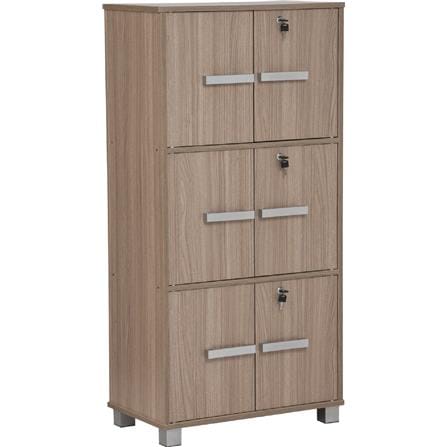 NAOMI 6 DOOR STORAGE BOX WITH LOCK NUHOOM SONOMA OAK