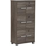 NAOMI 6 DOOR STORAGE BOX WITH LOCK NUHOOM DARK SONOMA