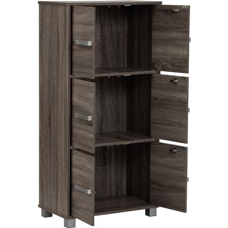 NAOMI 6 DOOR STORAGE BOX WITH LOCK NUHOOM DARK SONOMA