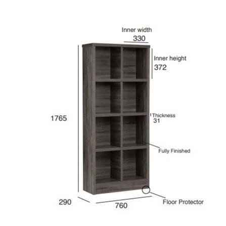 HAVIR FILE CABINET 8 HOLE NUHOOM SONOMA DARK