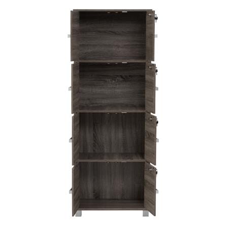 NUHOOM NAOMI 8 DOOR STORAGE BOX WITH LOCK DARK SONOMA