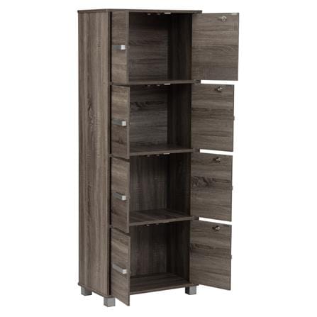 NUHOOM NAOMI 8 DOOR STORAGE BOX WITH LOCK DARK SONOMA