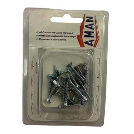 AMAN DRY WALL SCREW 6X1" 20 PIECES MKZ-625 WHITE
