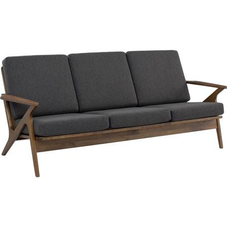 SOFA ASTON 3 SEATER 109/113/6516 COCOA WITH SEAL COLOUR DIMITY FABRIC CUSHION