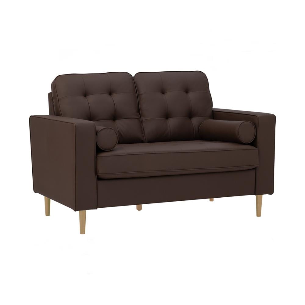 SOFA ROYCE 2 SEATER 102/523 NATURAL COLOUR LEG, MOCHA COLOUR PREMIUM VINYL BODY
