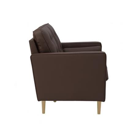 SOFA ROYCE 2 SEATER 102/523 NATURAL COLOUR LEG, MOCHA COLOUR PREMIUM VINYL BODY
