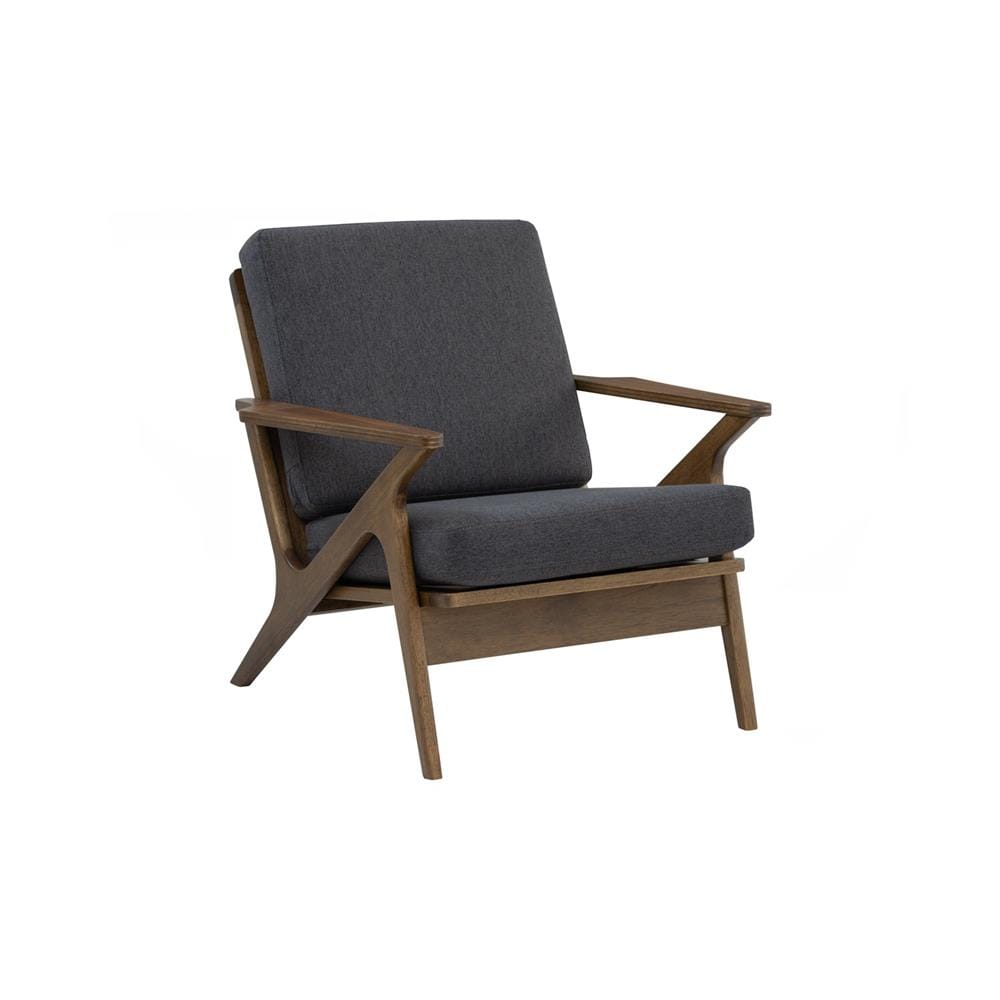 SOFA ASTON 1 SEATER IN COCOA COLOUR FRAME WITH SEAL COLOUR DIMITY FABRIC CUSHION