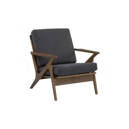 SOFA ASTON 1 SEATER IN COCOA COLOUR FRAME WITH SEAL COLOUR DIMITY FABRIC CUSHION