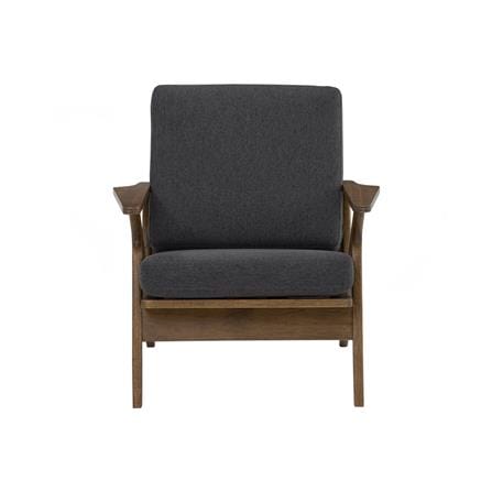 SOFA ASTON 1 SEATER IN COCOA COLOUR FRAME WITH SEAL COLOUR DIMITY FABRIC CUSHION