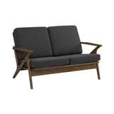 ASTON 2 SEATER SOFA IN COCOA COLOUR FRAME WITH SEAL COLOUR DIMITY FABRIC CUSHION