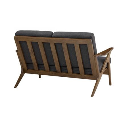 ASTON 2 SEATER SOFA IN COCOA COLOUR FRAME WITH SEAL COLOUR DIMITY FABRIC CUSHION
