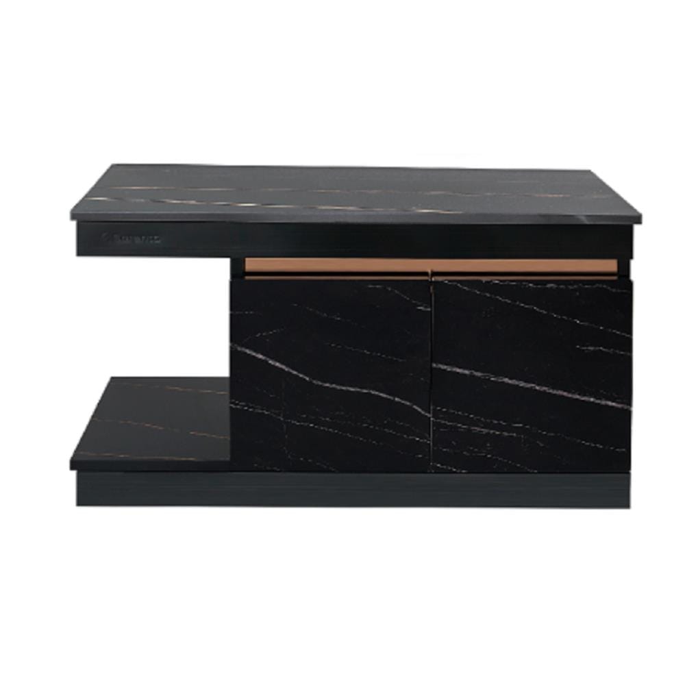 SORENTO MARBLE TABLE TOP WITH CABINET SRTBF11826 BLACK/ROSE GOLD