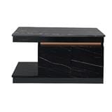 SORENTO MARBLE TABLE TOP WITH CABINET SRTBF11826 BLACK/ROSE GOLD