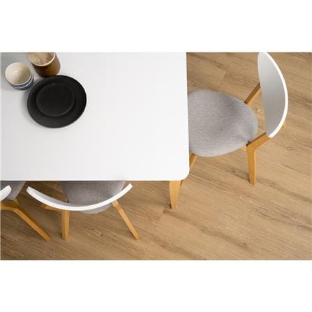 NUHOOM CHARMANT 800X1400 DINING TABLE IN NATURAL COLOUR LEG, WHITE LACQUERED TOP