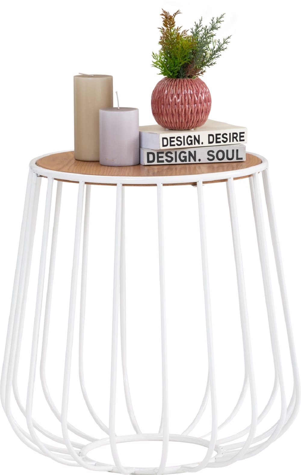 GABBIA SIDE TABLE ROUND NATURAL WHITE