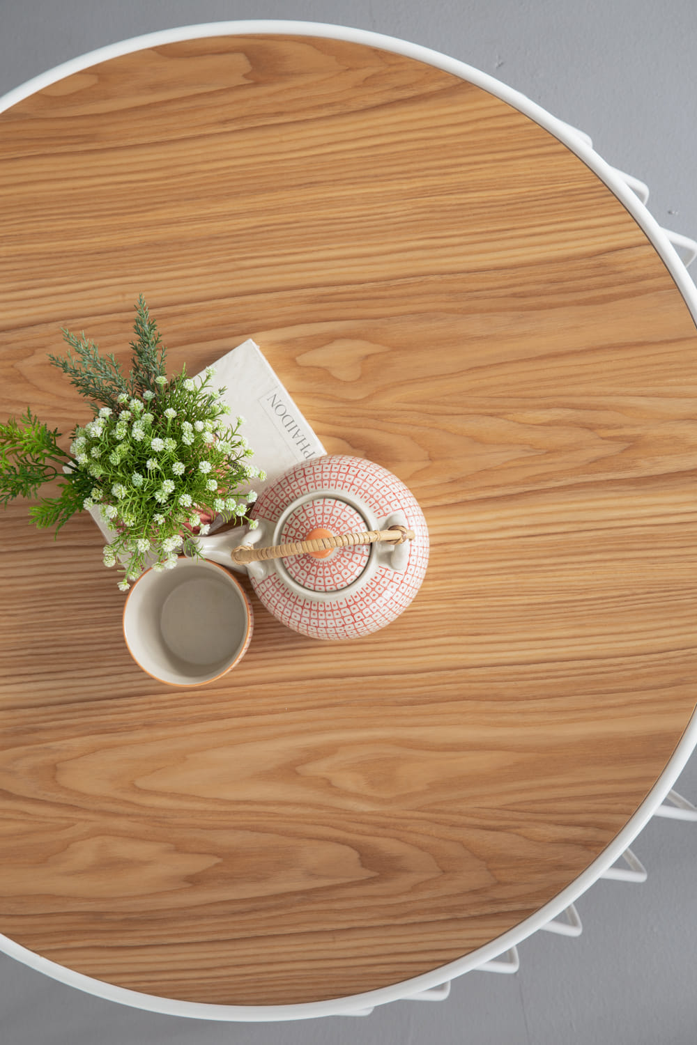 GABBIA SIDE TABLE ROUND NATURAL WHITE