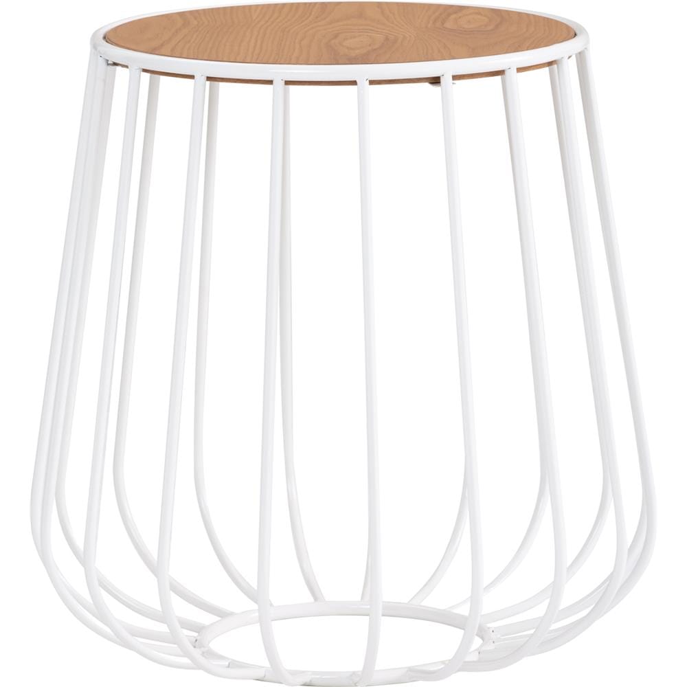 GABBIA SIDE TABLE ROUND NATURAL WHITE