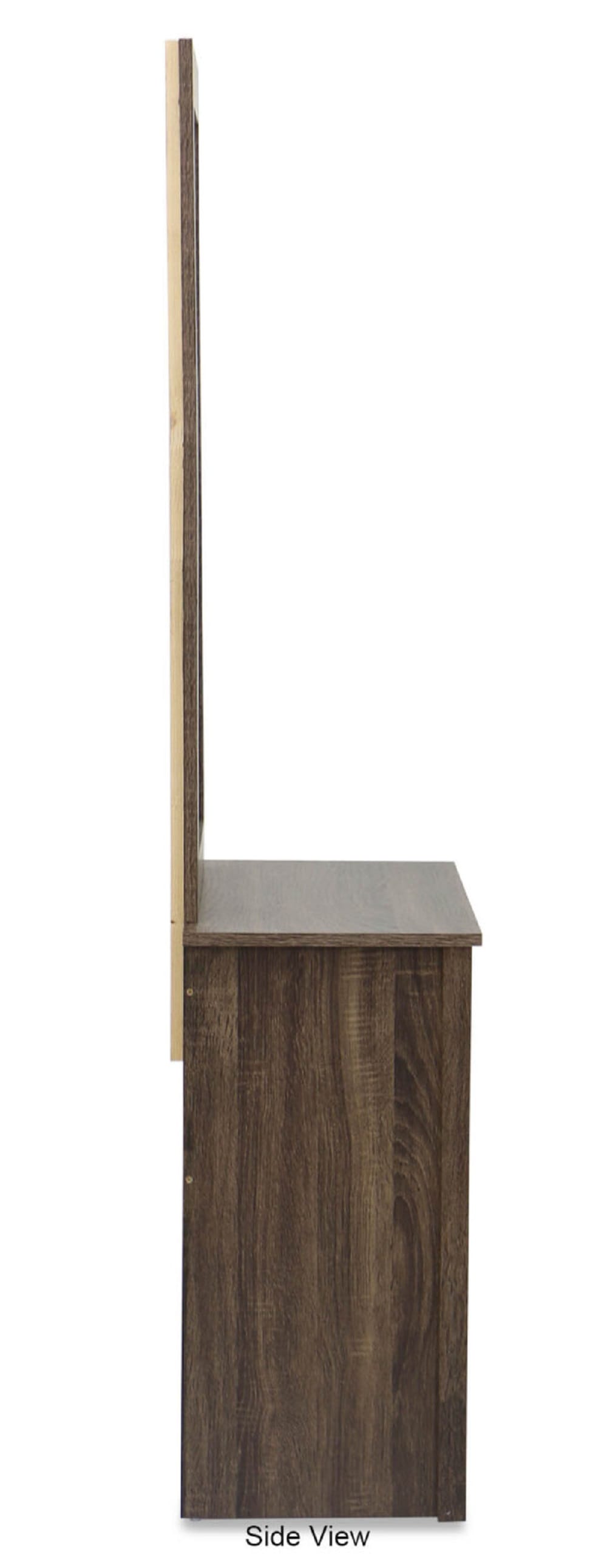 DRESSING TABLE WITH STOOL DARK BROWN