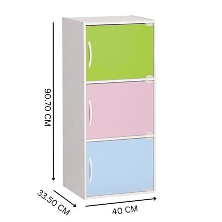 NUHOOM BRAY OPEN SHELF 3TIER COLOUR BOX WITH DOOR