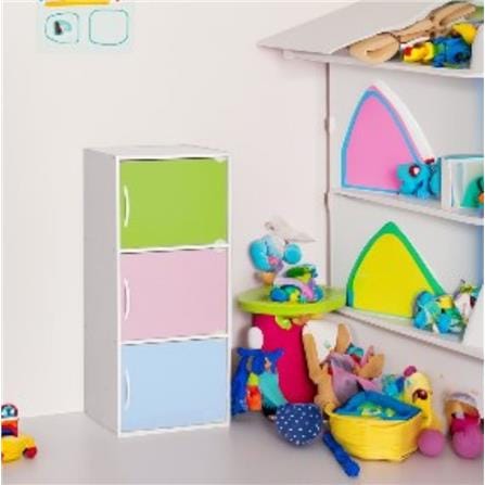 NUHOOM BRAY OPEN SHELF 3TIER COLOUR BOX WITH DOOR