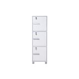 NUHOOM NAOMI STORAGE BOX 3 DOOR WITH LOCK WHITE
