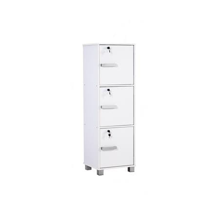 NUHOOM NAOMI STORAGE BOX 3 DOOR WITH LOCK WHITE