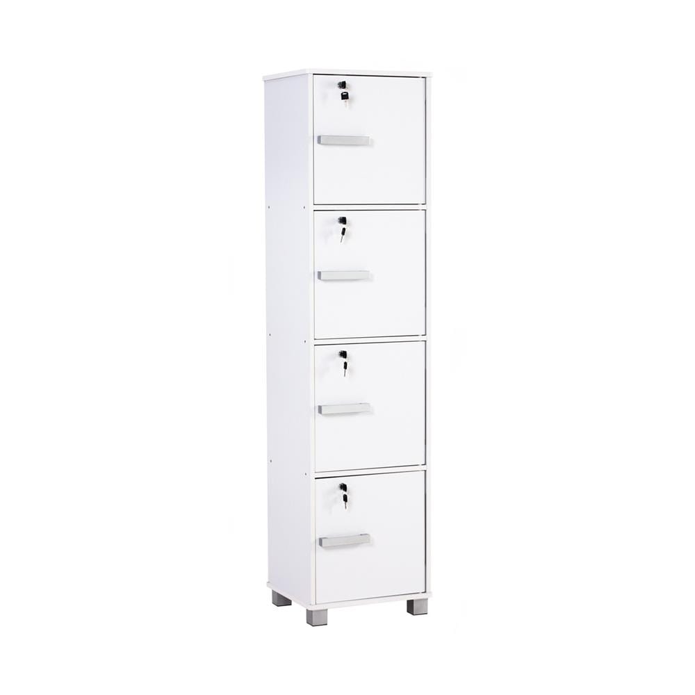 NUHOOM NAOMI STORAGE BOX 4 DOOR WITH LOCK WHITE