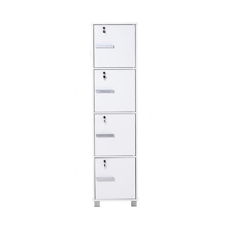 NUHOOM NAOMI STORAGE BOX 4 DOOR WITH LOCK WHITE