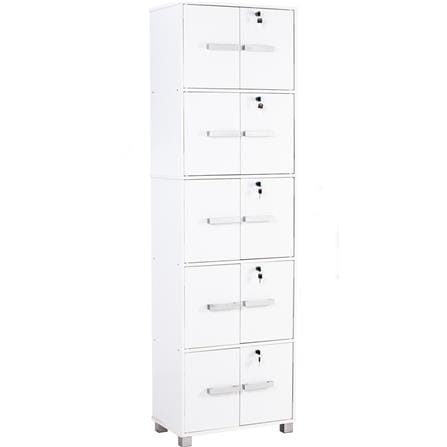 NUHOOM NAOMI STORAGE BOX 10 DOOR WITH LOCK WHITE
