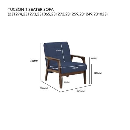 TUCSON 1 SEATER SOFA IN COCOA COLOUR, ESPRESSO COLOUR VINYL