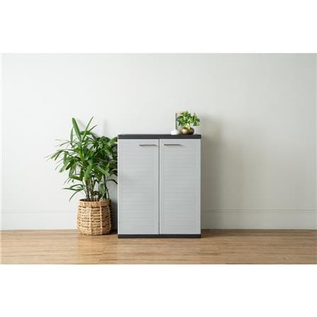 NUHOOM SHOES CABINET OPTIMUS 2 DOOR GREY/BLACK
