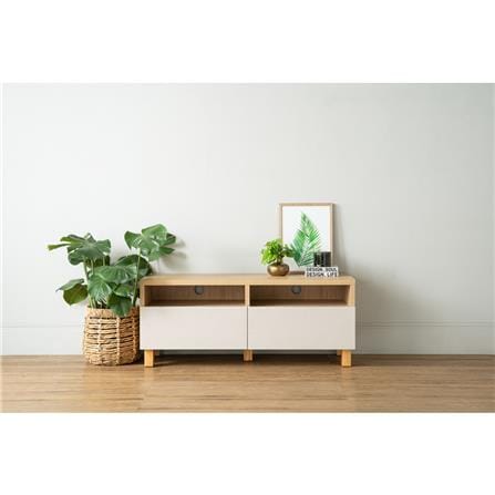 NESTHOUZ TV CABINET GORDY 1.18M OAK/WHITE